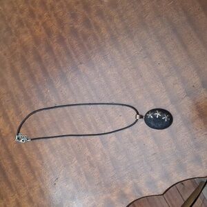 Costa Rican volcanic rock material necklace